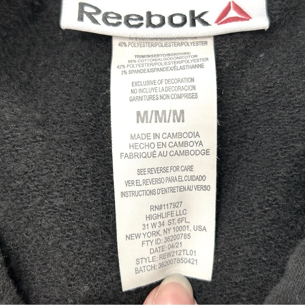 Reebok Black Crop Hoodie Sweatshirt Size Medium Women's - Picture 7 of 7